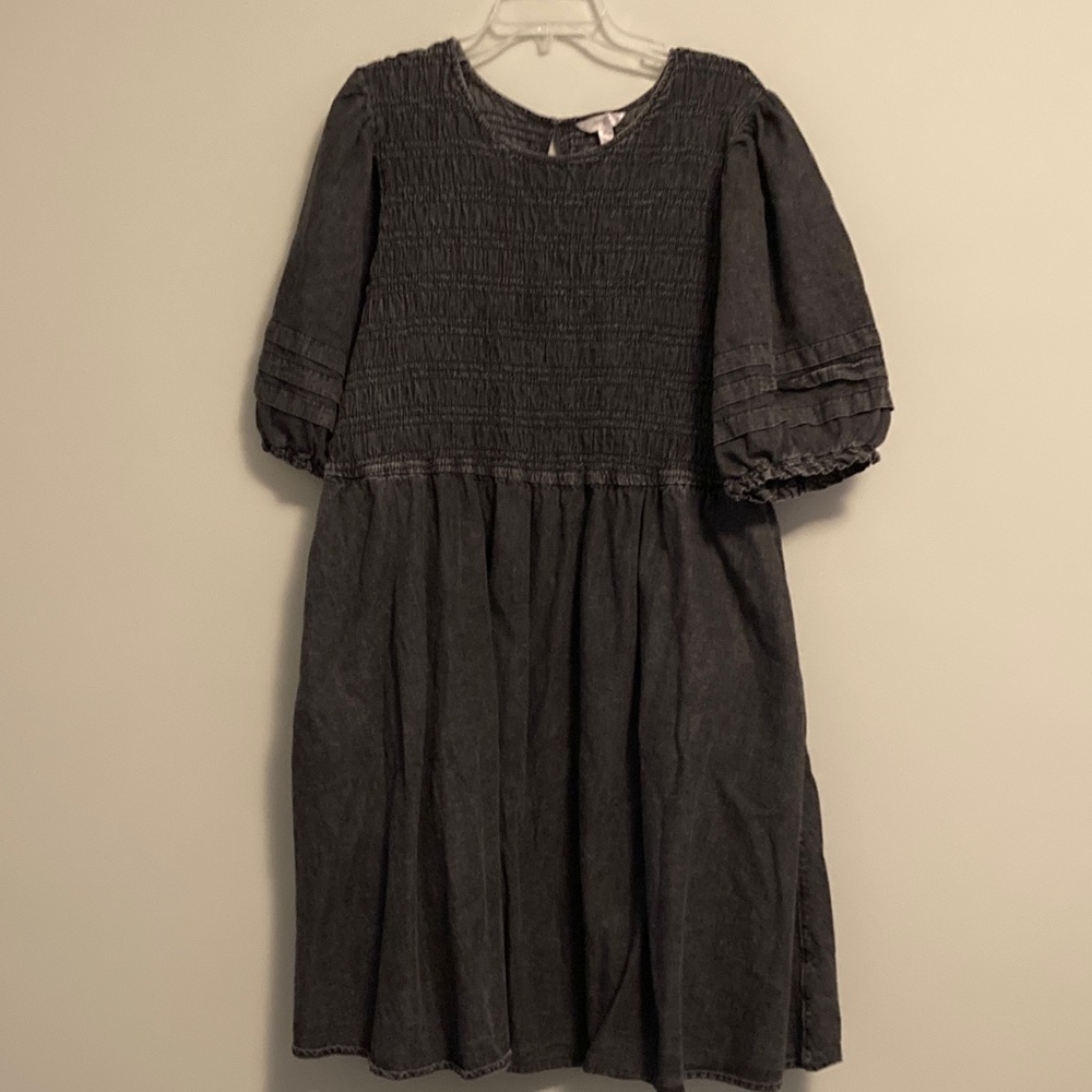 Terra & Sky Charcoal Textured Dress